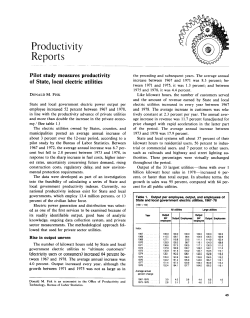 Pilot study measures productivity of State, local electric utilities