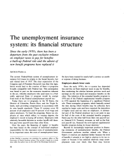 The unemployment insurance system: its financial structure