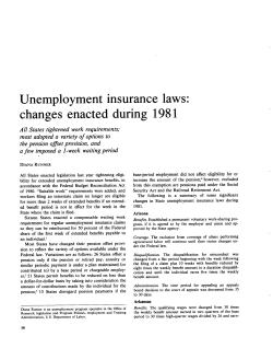 Unemployment insurance laws: changes enacted during 1981