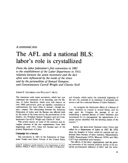 The AFL and a national BLS: labor s role is crystallized