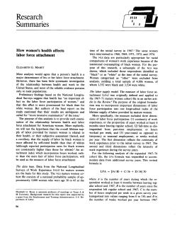 How women s health affects labor force attachment