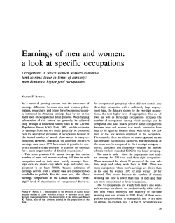 Earnings of men and women: a look at specific occupations