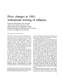 Price changes in 1981:widespread slowing of inflation