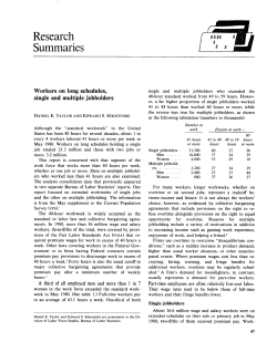 Workers on long schedules, single and multiple jobholders