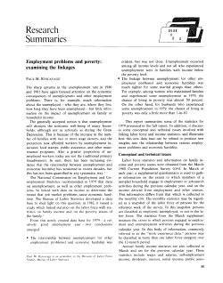 Employment problems and poverty: examining the linkages