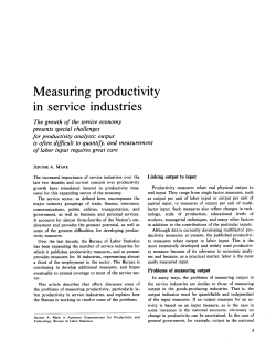 Measuring productivity in service industries