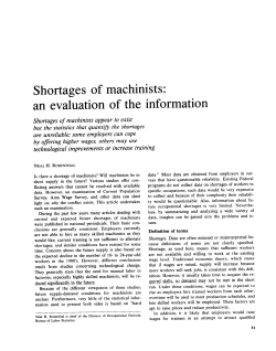 Shortages of machinists: an evaluation of the information