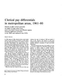 Clerical pay differentials in metropolitan areas, 1961-80