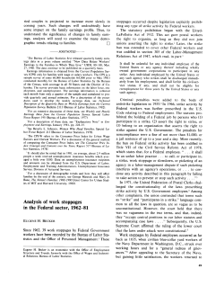 Analysis of work stoppages in the Federal sector, 1962-81