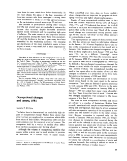 Occupational changes and tenure, 1981