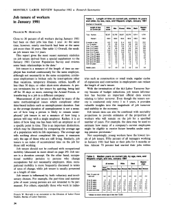 Job tenure of workers in January 1981