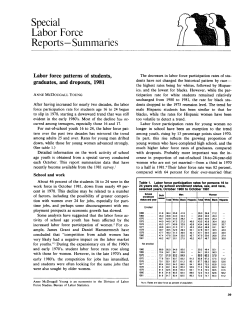 Labor force patterns of students, graduates, and dropouts, 1981