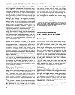 Canadian legal approaches to sex equality in the workplace