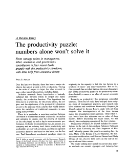 The productivity puzzle: numbers alone won t solve it