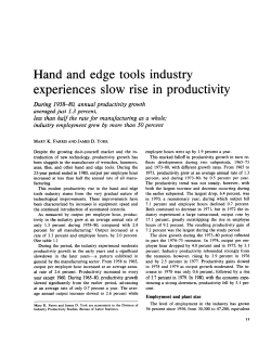Hand and edge tools industry experiences slow rise in productivity