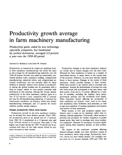 Productivity growth average in farm machinery manufacturing