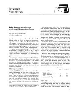 Labor force activity of women receiving child support or alimony