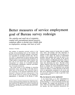 Better measures of service employment goal of Bureau survey redesign
