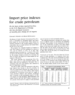 Import price indexes for crude petroleum