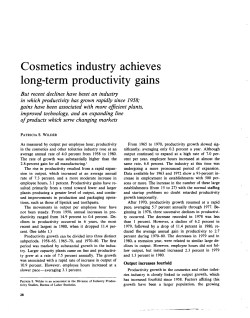 Cosmetics industry achieves long-term productivity gains