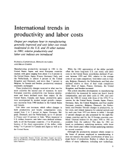 International trends inproductivity and labor costs