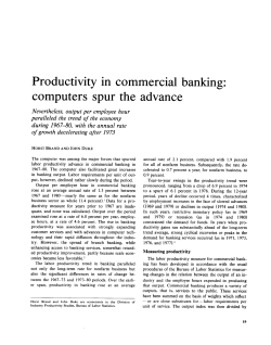 Productivity in commercial banking: computers spur the advance