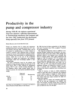 Productivity in the pump and compressor industry