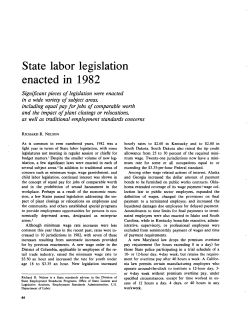 State labor legislation enacted in 1982