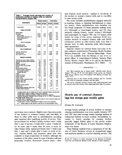 Hourly pay of contract cleaners lags but sweeps past weekly gains