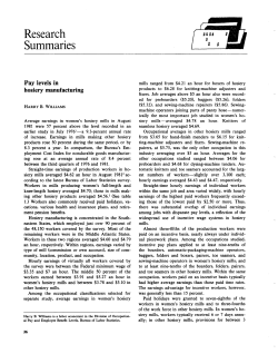 Pay levels in hosiery manufacturing