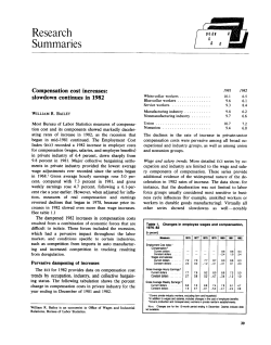 Compensation cost increases: slowdown continues in 1982