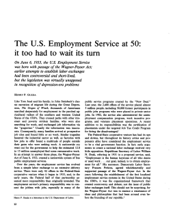 The U.S. Employment Service at 50: it too had to wait its turn