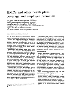 HMOs and other health plans: coverage and employee premiums