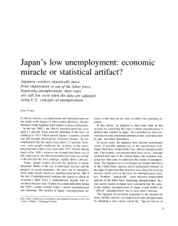 Japan s low unemployment: economic miracle or statistical artifact?
