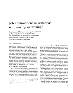 Job commitment in America: is it waxing or waning?