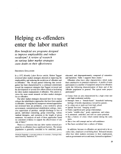 Helping ex-offenders enter the labor market