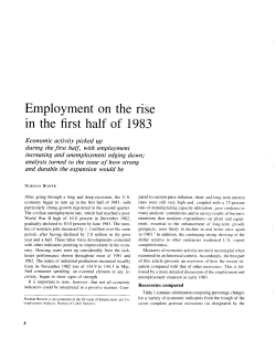 Employment on the rise in the first half of 1983
