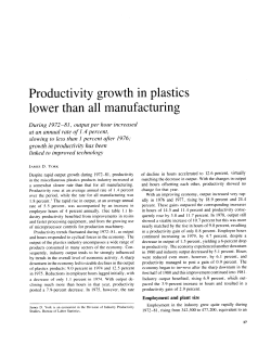 Productivity growth in plastics lower than all manufacturing