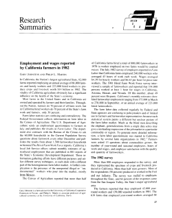 Employment and wages reported by California farmers in 1982