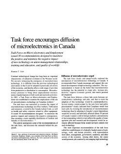 Task force encourages diffusion of microelectronics in Canada