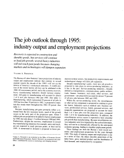 The job outlook through 1995: industry output and employment projections