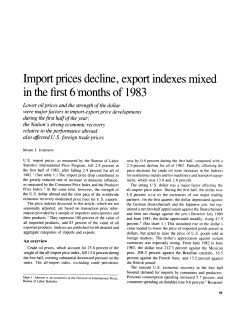 Import prices decline, export indexes mixed in the first 6 months of 1983