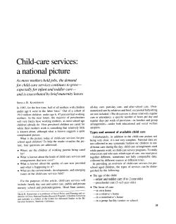 Child-care services: a national picture