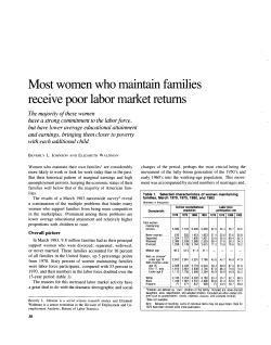 Most women who maintain families receive poor labor market returns