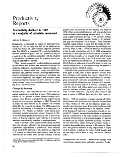 Productivity declined in 1982 in a majority of industries measured