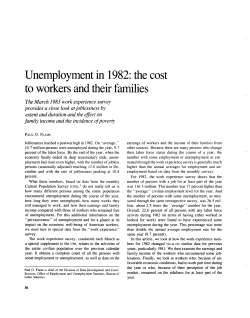 Unemployment in 1982: the cost to workers and their families