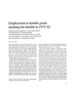 Employment in durable goods anything but durable in 1979-82