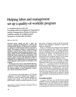 Helping labor and management set up a quality-of-worklife program