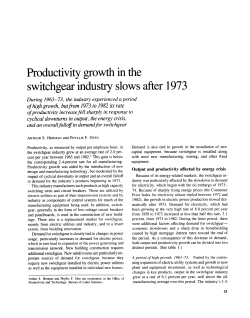 Productivity growth in the switchgear industry slows after 1973