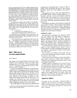 BLS 1982 survey of work-related deaths